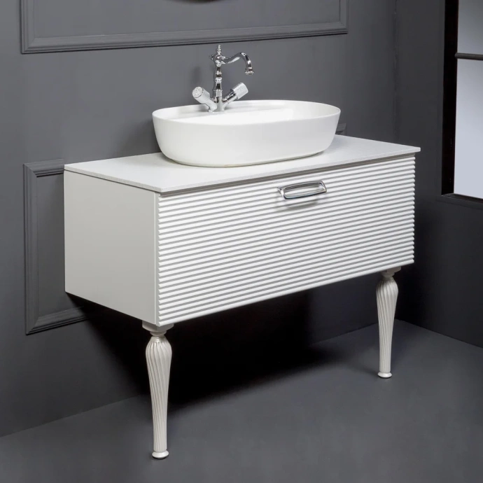 Тумба под раковину Armadi Art Vallessi Avangarde Linea 100 белый - хром 842-100-WCR - 0