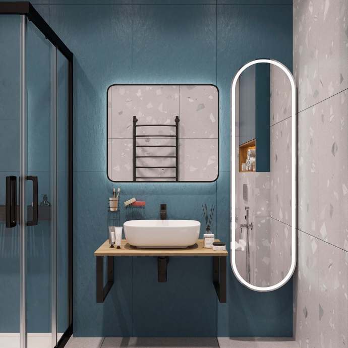 Столешница с раковиной DIWO Элиста 80 светлое дерево, с раковиной Moduo 50 Square 554887 - 1