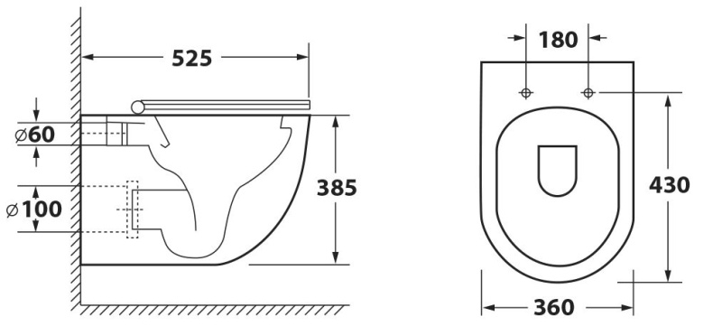 Унитаз подвесной Owl 1975 Cirkel-H OWLT190801 безободковый - 3