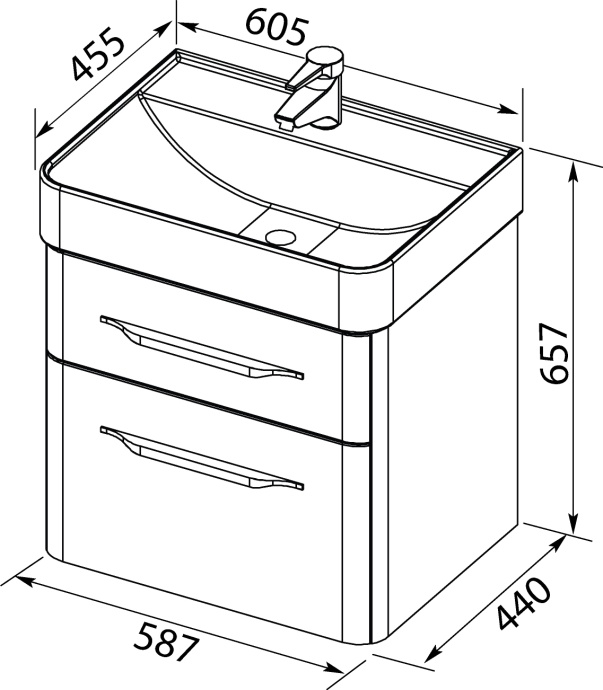 Тумба с раковиной Aquanet Виченца 60 белый глянец - 10
