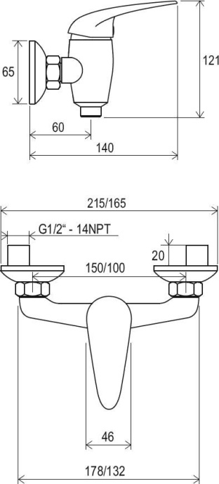 Смеситель для душа Ravak Suzan хром  X070005 - 3