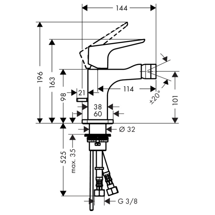 Смеситель для биде Axor   36121000 - 1