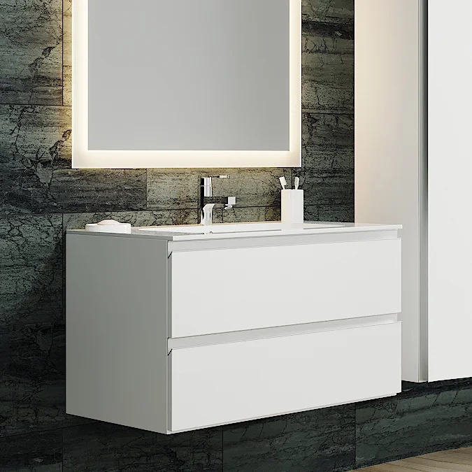 Тумба под раковину Sanvit Авеню-2 90 белый глянец kavenu2090w - 0