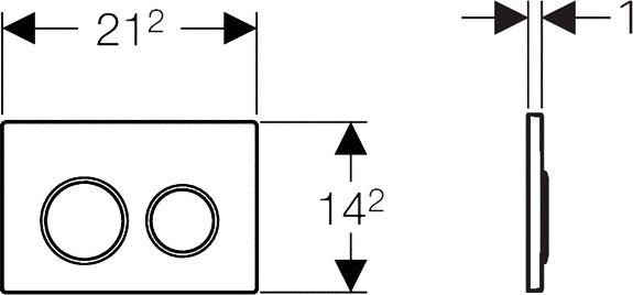 Кнопка смыва Geberit Omega 20 115.085.KH.1 хром/матовый хром - 1
