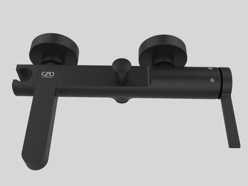 Смеситель для ванны с душем GPD Gildo черный матовый MBB165-S - 8