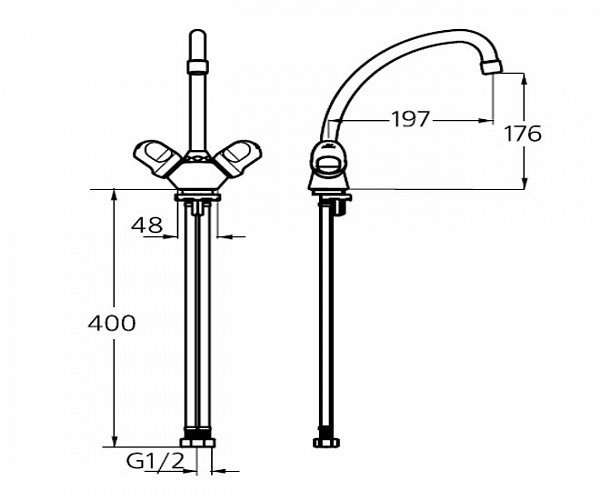 Смеситель для кухонной мойки Ideal Standard Alpha new хром  B1858AA - 1