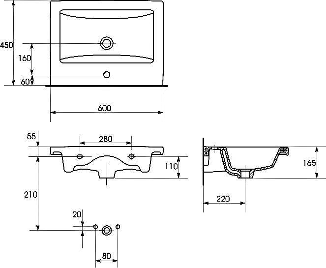 Тумба с раковиной Cersanit Melar 60 - 7