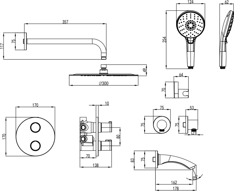 Душевой комплект Lemark Yeti LM7822С LM7822C - 1