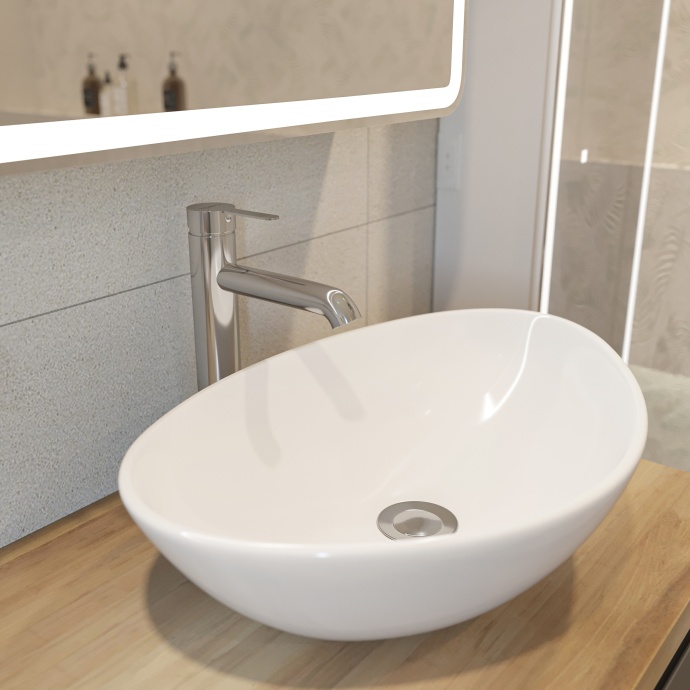 Тумба с раковиной STWORKI Берген 60 серая со светлой столешницей 122, Moduo 55 Leaf, L 549670 - 3