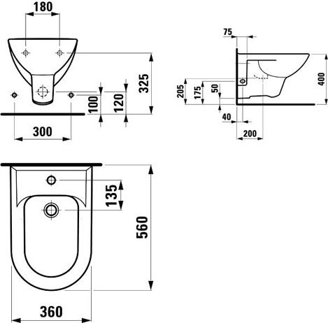 Биде подвесное Laufen Pro  8.3095.1.000.304.1 - 4