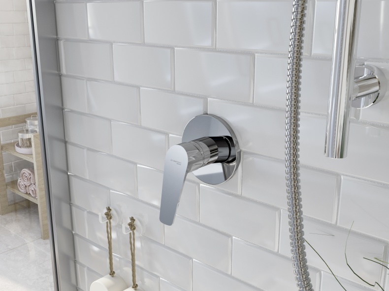 Смеситель для душа STWORKI by Damixa Дублин HFDB75000 C ВНУТРЕННЕЙ ЧАСТЬЮ, хром, встроенный, однорычажный, латунь - 1