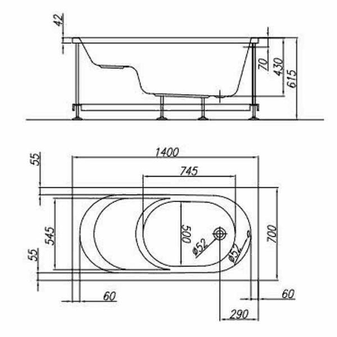 Ванна акриловая Kolpa San Tamia S 140x70 белый 562990 - 2