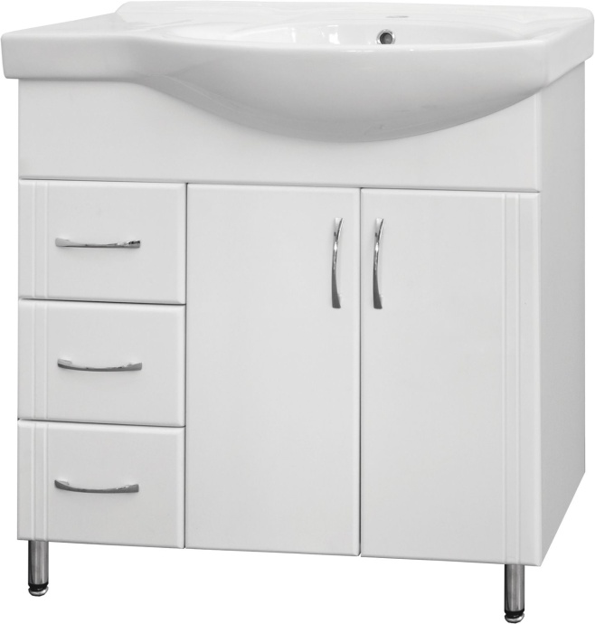 Тумба для комплекта Style Line Эко Стандарт 82 белая, левая ЛС-00000108 - 2