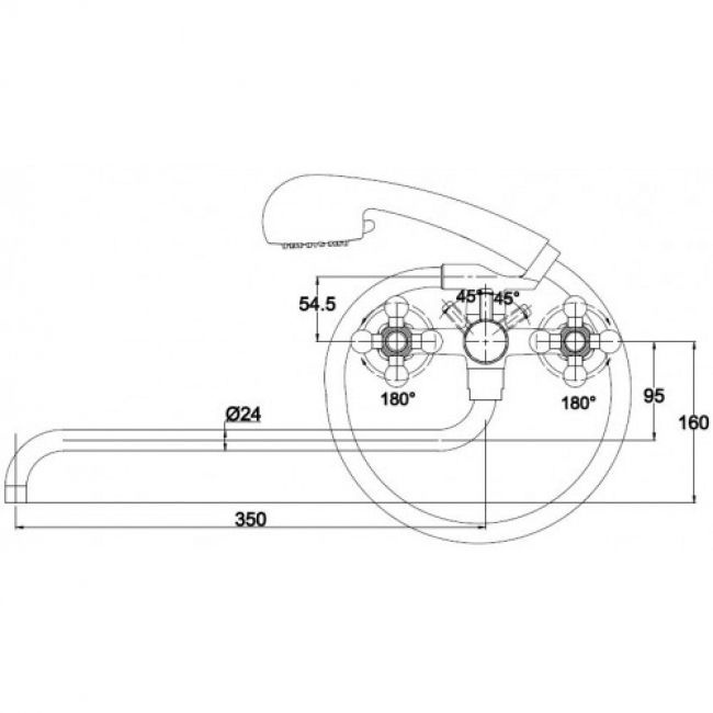 Смеситель Kaiser Carlson Lux 11155 универсальный - 1