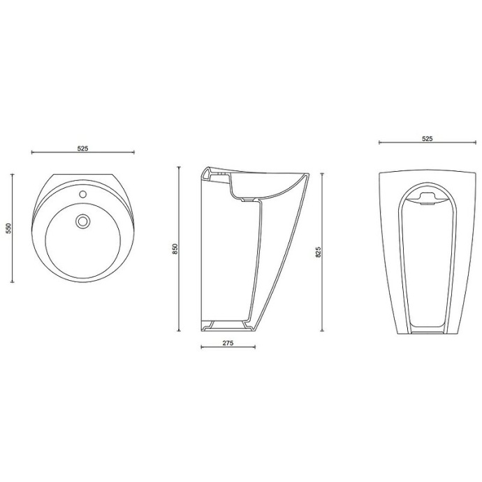 Раковина напольная Gural Vit Arya белый  AR10MNL01 - 1