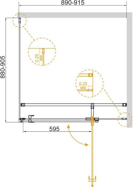 Душевой уголок Cezares Valvola A 1 90 C Cr VALVOLA-A-1-90-C-Cr - 2