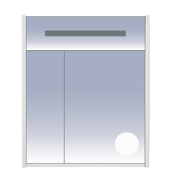 Джулия - 65 Шкаф белый White зеркальный Л-Джу04065-5210 - 0