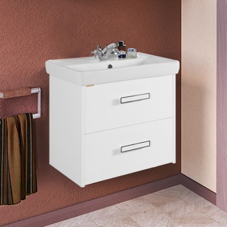 Тумба с раковиной Vod-Ok Мона 60 с ящиками, белая - 0
