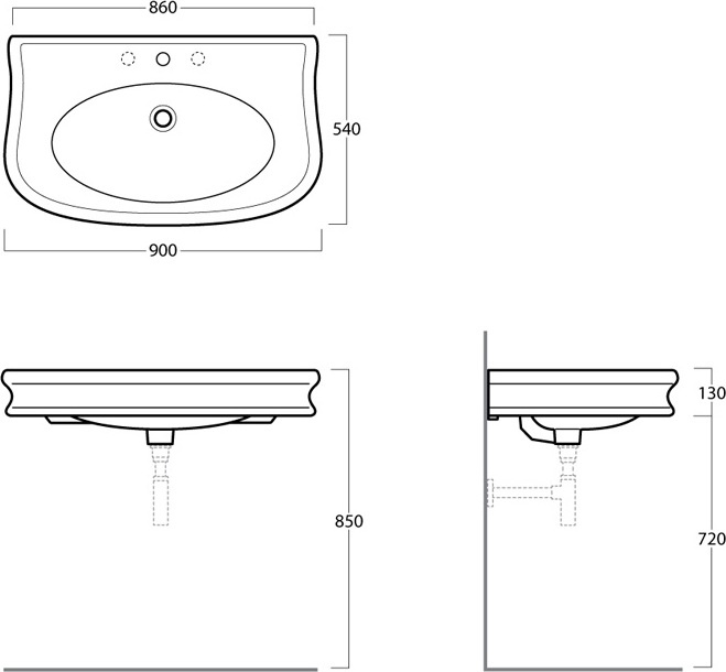 Тумба с раковиной Simas Lante LAM90 белый глянцевый - 7