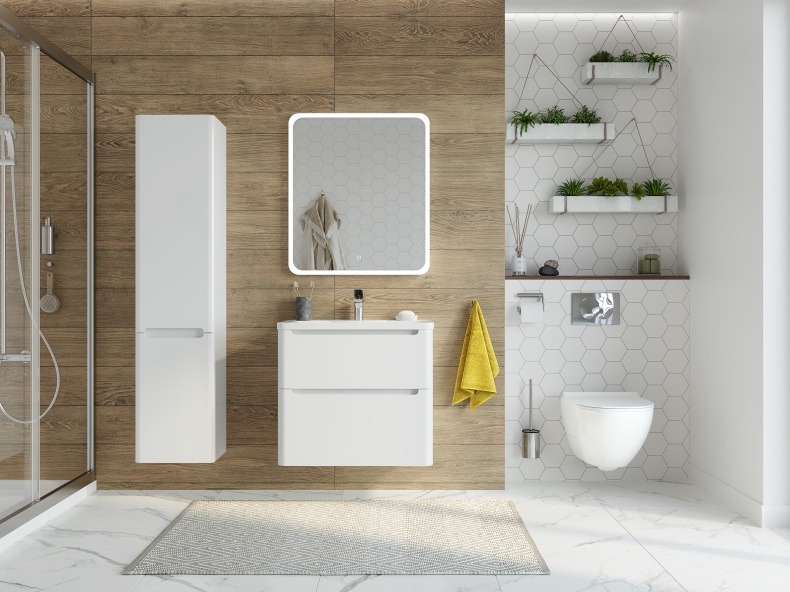 Зеркало STWORKI Монтре 70 с подсветкой, сенсор на зеркале, настенное, прямоугольное, российское Мон.02.70/W - 1