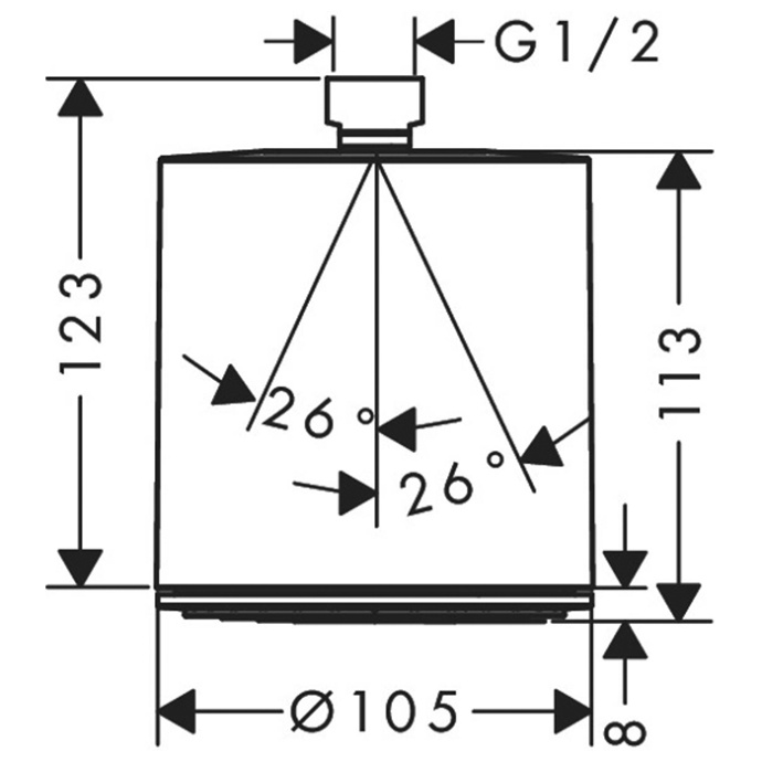 Верхний душ Hansgrohe Pulsify 105 1jet белый матовый 24130700 - 1