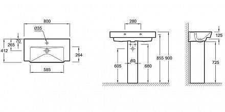 Раковина Jacob Delafon Reve E4803 80 см E4803-00 - 1