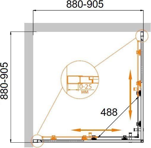 Душевой уголок Cezares Molveno A 2 90 C Cr IV MOLVENO-A-2-90-C-Cr-IV - 4