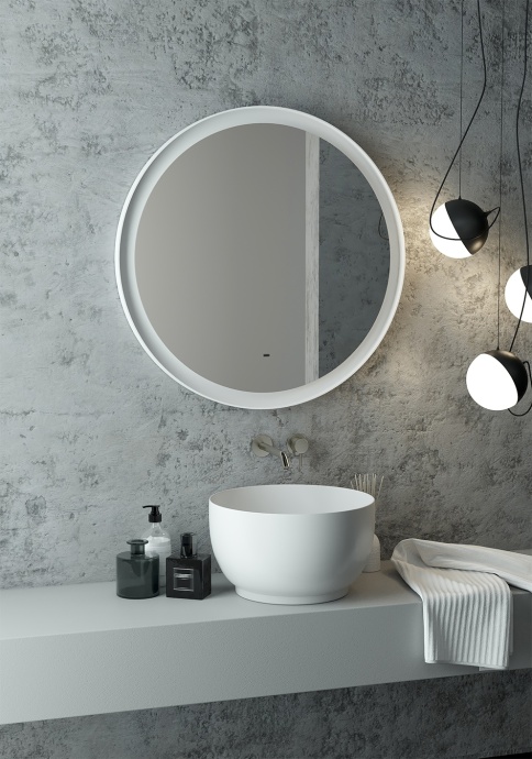 Зеркало круглое STWORKI Гриндстед 80 белое, с подсветкой ЗЛП2157 - 3