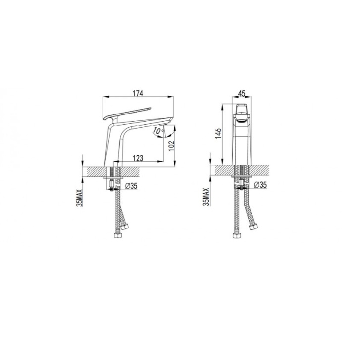 Смеситель для раковины Bien Lucca никель BL11012904 - 1