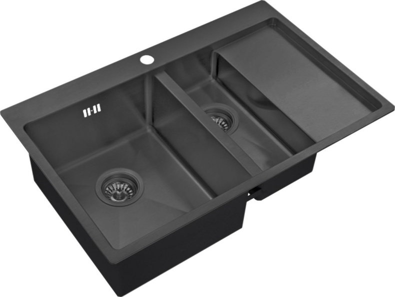 Мойка кухонная Zorg Inox PVD 5178-2-L grafit - 0