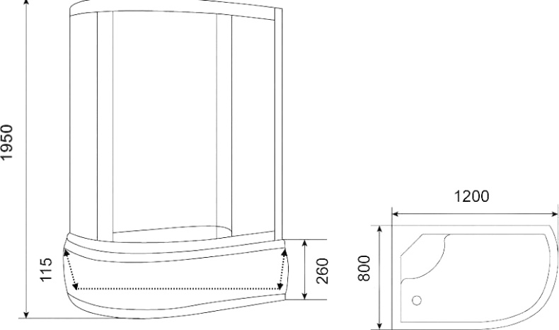 Душевой уголок Parly ZFM1201 L 120x80, с поддоном, левый, профиль хром ZFM1201L - 2