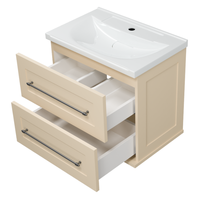 Тумба под раковину Misty Марта 60 бежевая матовая П-Мрт09060-031П2Я - 1