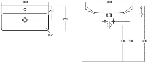 Раковина STWORKI 70 11070-KL - 1
