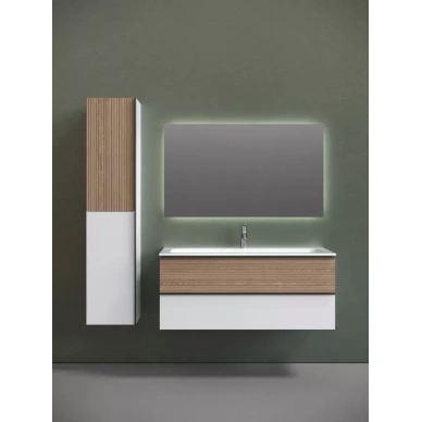 Тумба под раковину Sancos Delta 119х44 белая - светлое дерево DL120W - 1