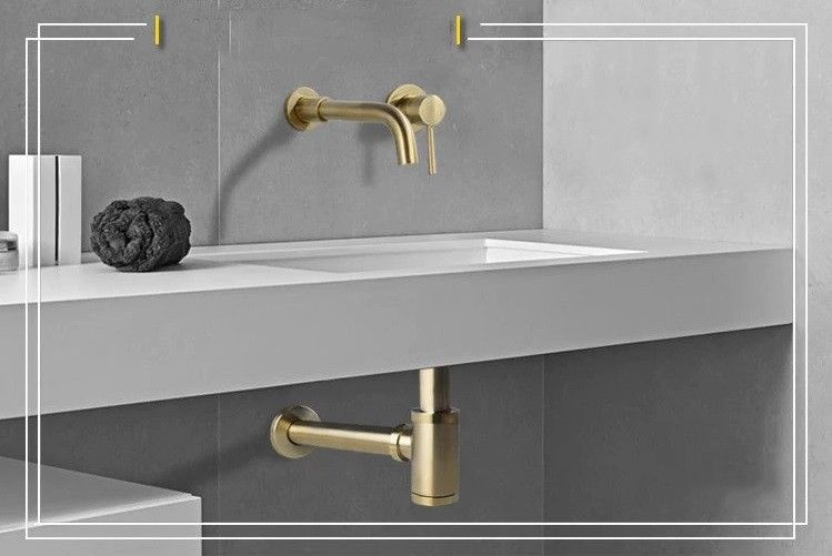 Сифон для раковины Ceramalux золото  RD015 - 2