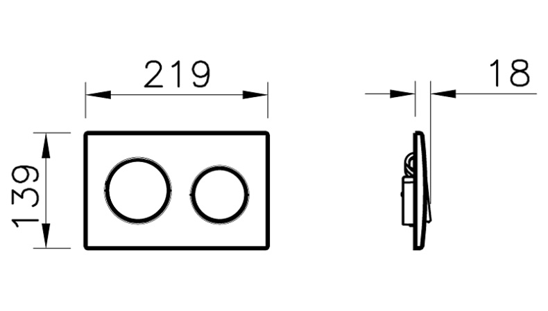 Клавиша смыва Vitra Uno хром  730-0280EXP - 1
