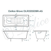 Чугунная ванна Delice Biove 170x75 DLR220509RB-AS с черными матовыми ручками с антискользящим покрытием - 8