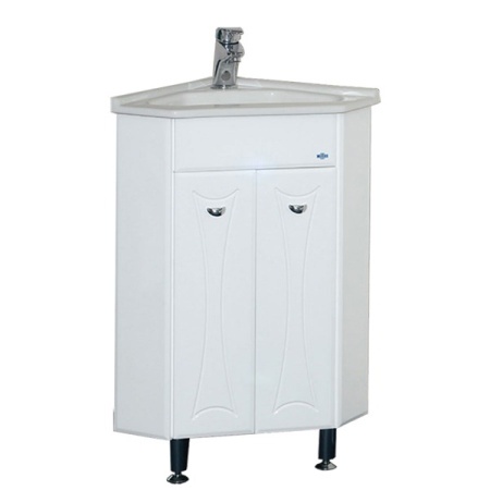 Тумба с раковиной Misty Лотос 40 белая глянцевая СО000004008 - 0