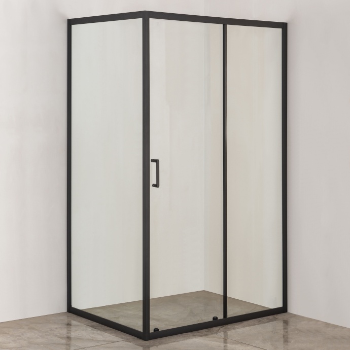 Душевой уголок Orange E23-12090TB профиль черный - 0