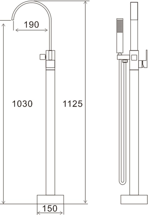 Смеситель Swedbe Spira 4003 напольный - 1