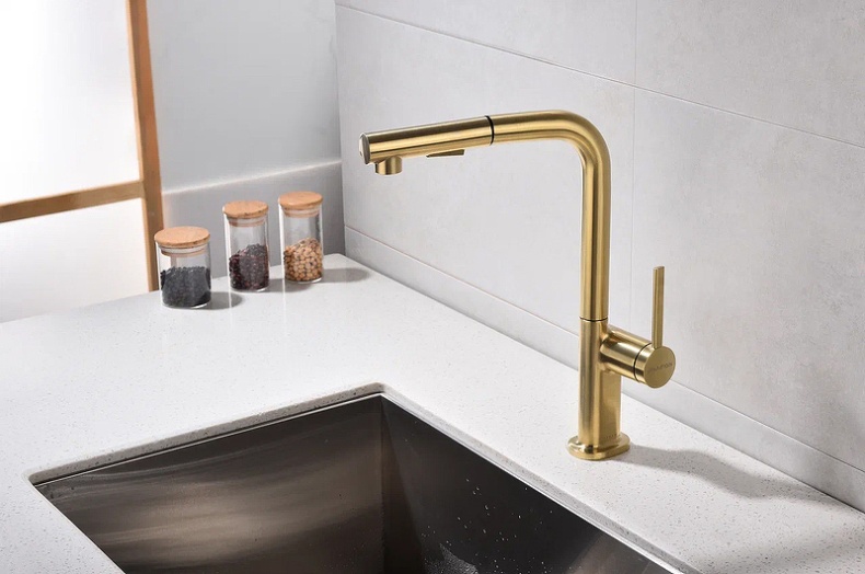 Смеситель для кухни Paulmark Neo брашированное золото Ne214419-BG - 1