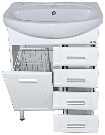 Тумба под раковину Misty Стелла 65 белая глянцевая Э-Сте01065-01К4Я - 1
