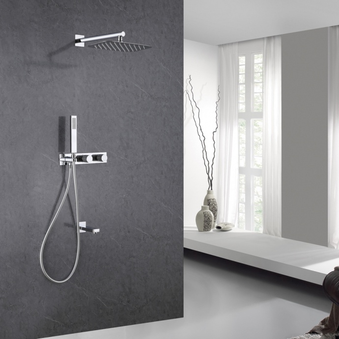 Душевой комплект Abber Rund с термостатом хром AF8717 - 1