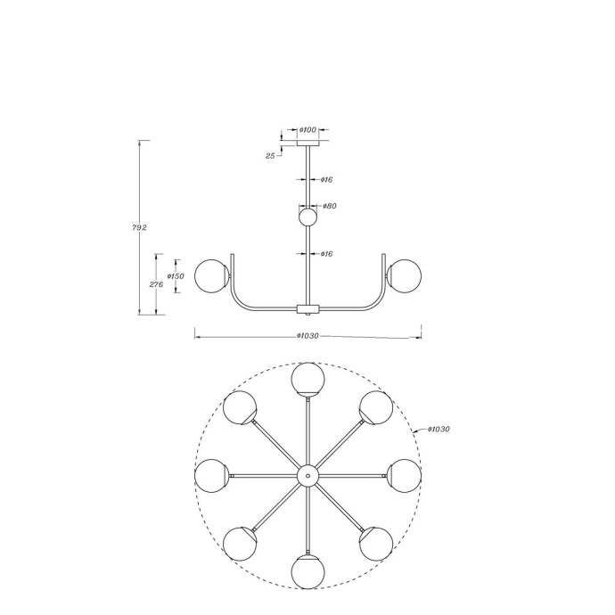 Подвесная люстра Maytoni Rendez-Vous MOD109PL-08BS - 2