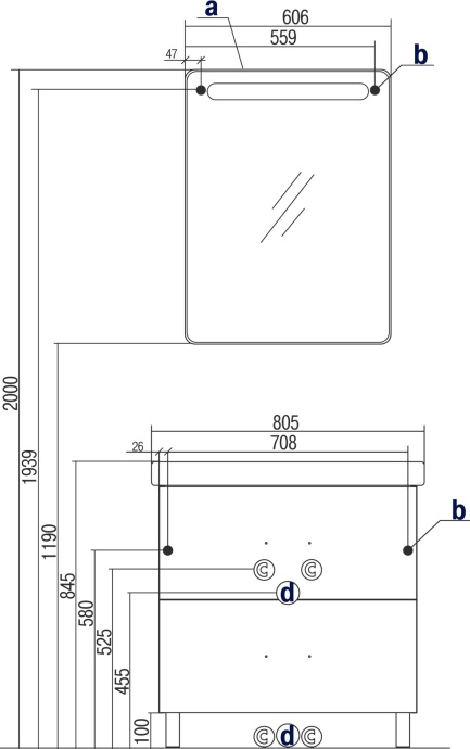 Мебель для ванной Акватон Америна Н 80 черная - 5