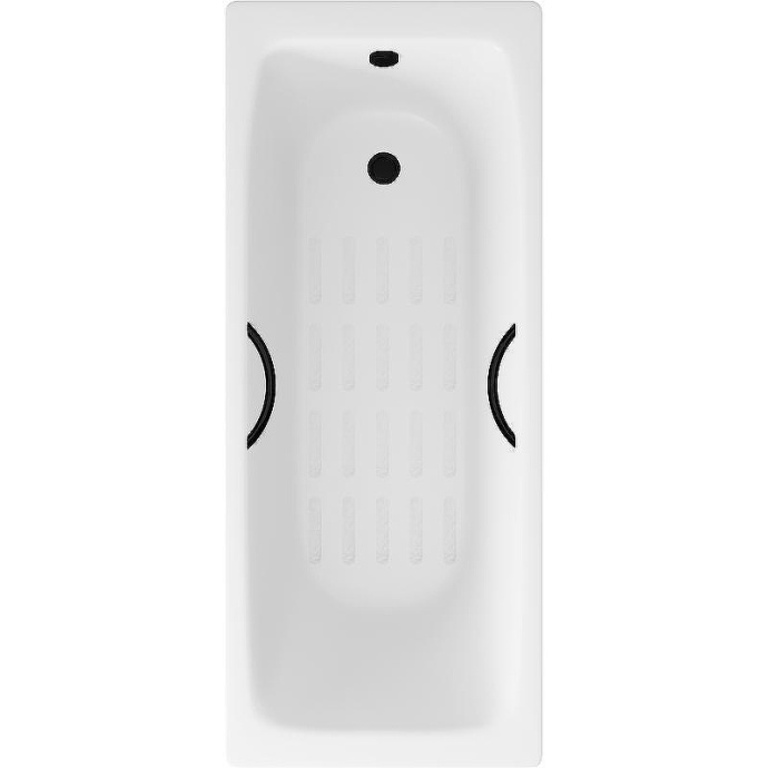 Чугунная ванна Delice Biove 170x75 DLR220509RB-AS с черными матовыми ручками с антискользящим покрытием - 0