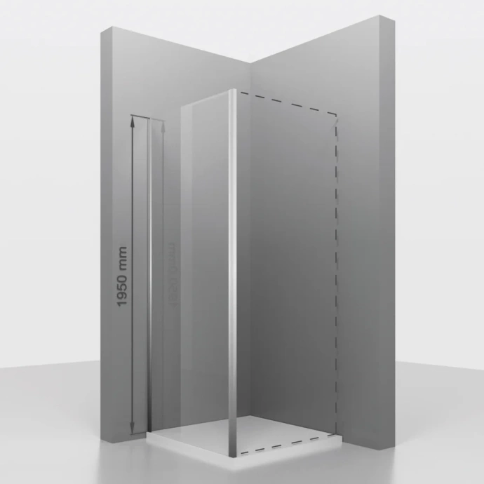 Боковая стенка RGW Z-050-2 100х195 профиль хром стекло прозрачное 352205200-11 - 1