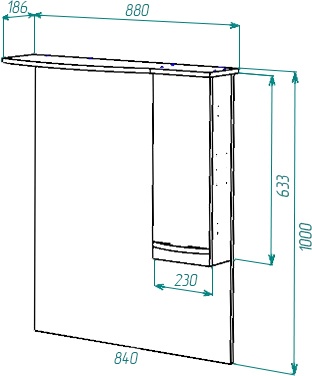 Зеркало-шкаф Bellezza Балтика 90 R белый 4618915001010 - 2