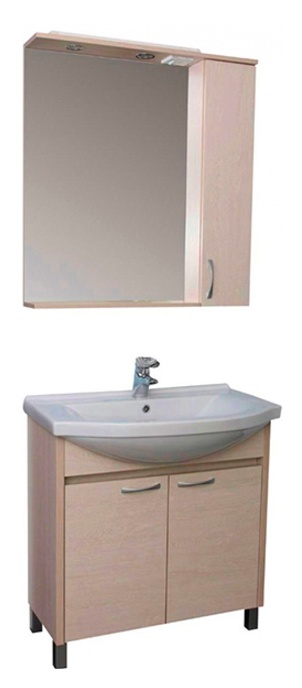 Зеркало-шкаф Aquanet Донна 80 светлый дуб 00168930 - 4