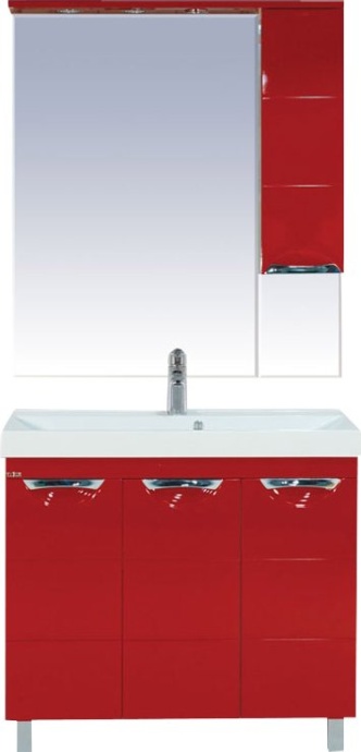 Зеркало-шкаф Misty Петра 90 R красная эмаль П-Пет04090-041СвП - 1